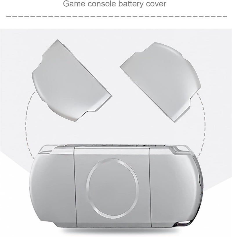 SING F LTD 2PCS Replacement Battery Door Covers Cases Protectors Compatible with Sony PSP 2000 2003 2004 3000 3003 3004 Silver Plastic Console Accessories - Image 2